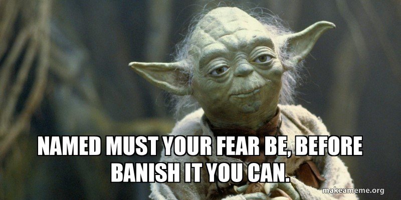 Yoda: Named must your fear be, before defeat it you can. Stop procrastinating by dealing with your fears. 