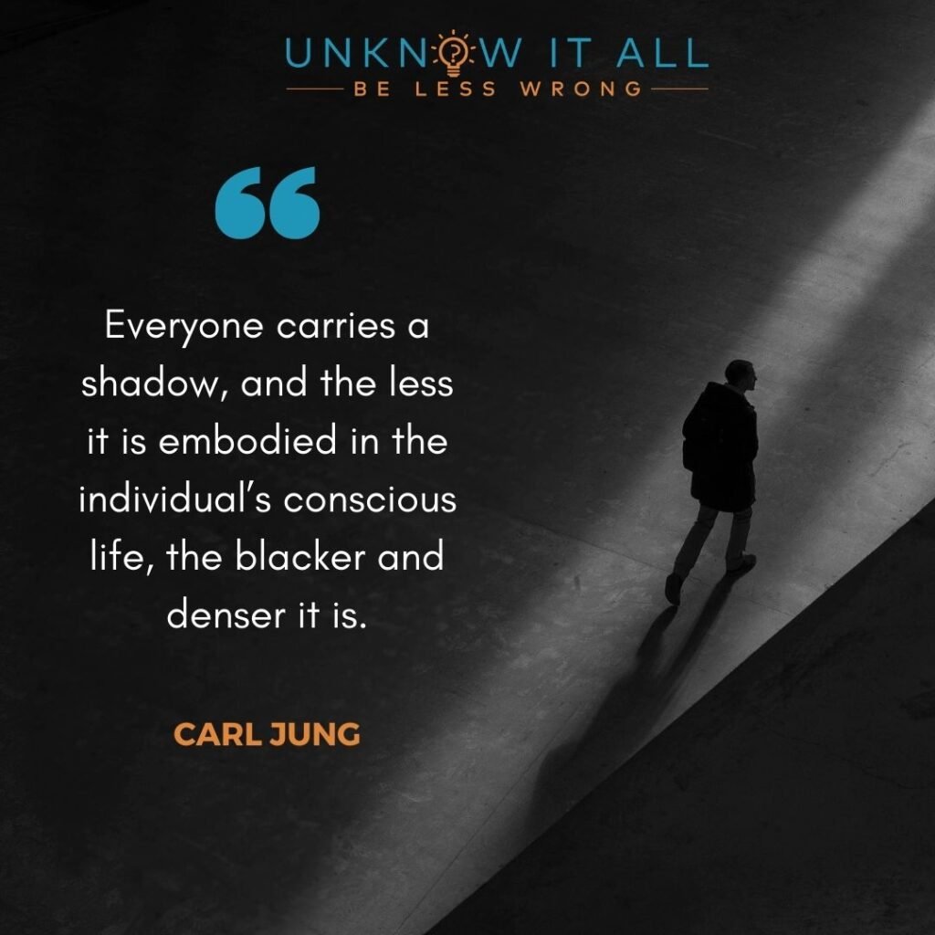 "Everyone carries a shadow, and the less it is embodied in the individual's conscious life, the blacker and denser it is." - Carl Jung