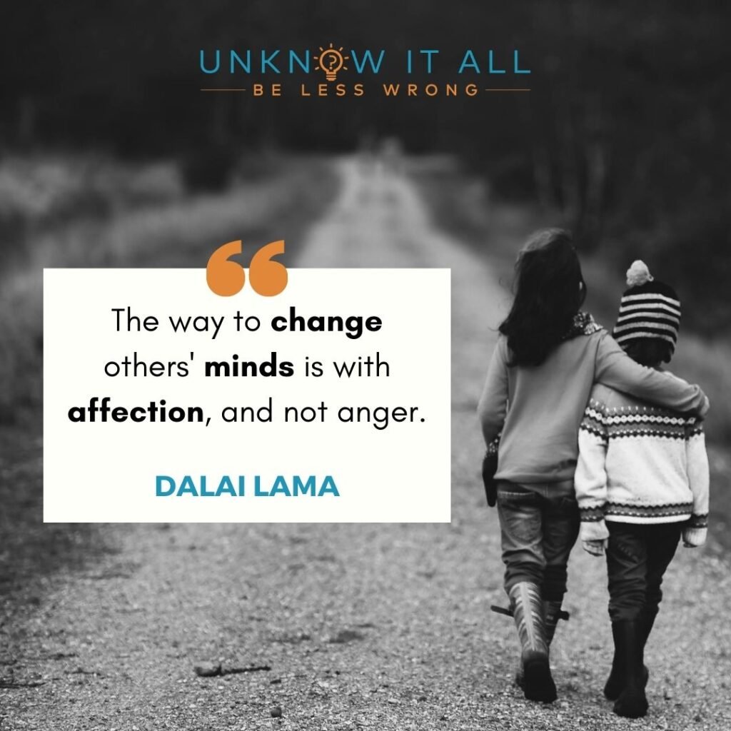 Overcome moral differences with moral foundations theory :"the way to change others' minds is with affection, and not with anger." - Dalai Lama